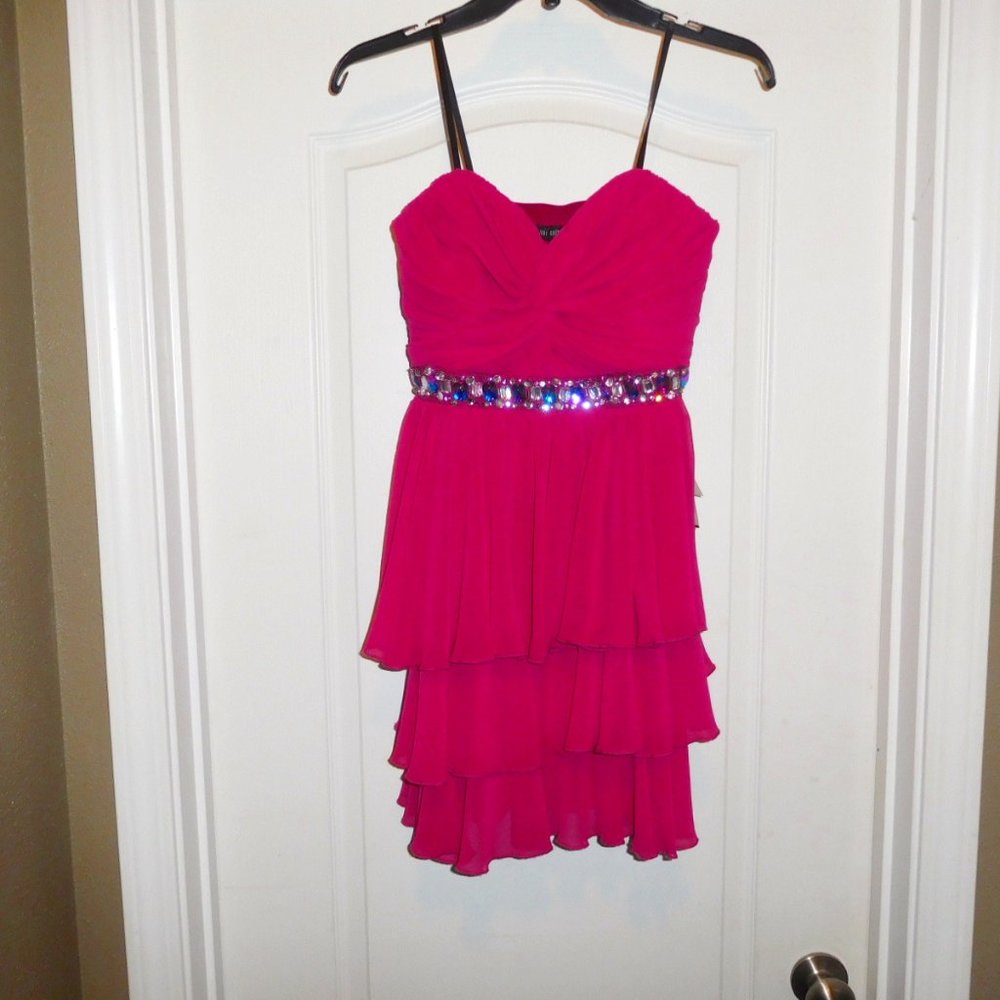 Jodi Kristopher Pink Dress w/Jewels Size 5 NWT